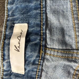 KanCan Light Blue Women's Jean Shorts with Contrast Stitching